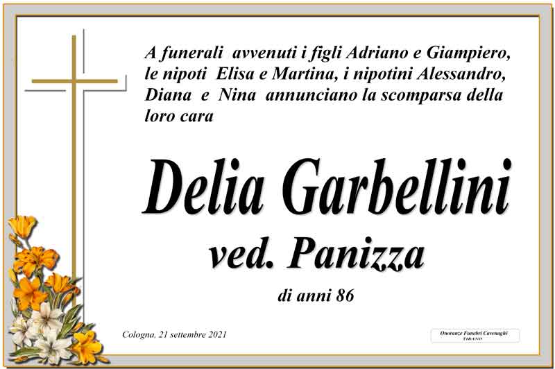 necrologio Garbellini Delia