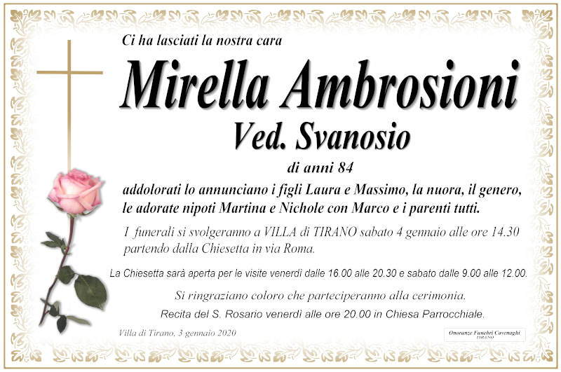 necrologio Ambrosini Mirella