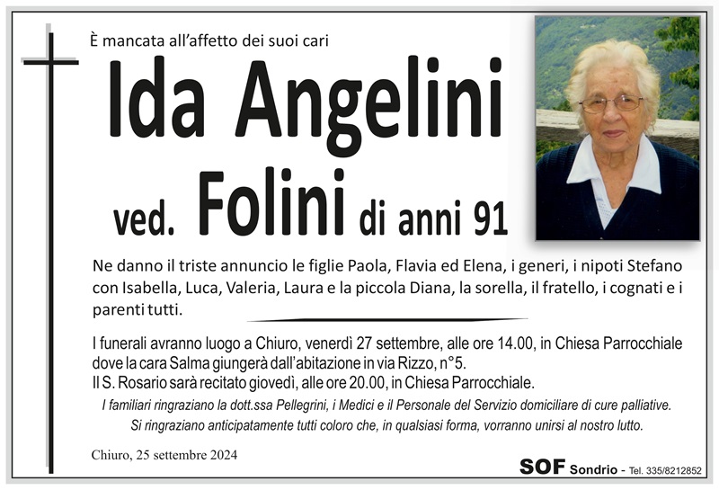 necrologio Angelini Ida