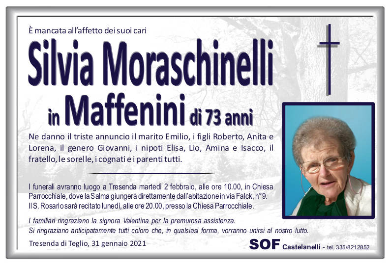 necrologio Moraschinelli Silvia