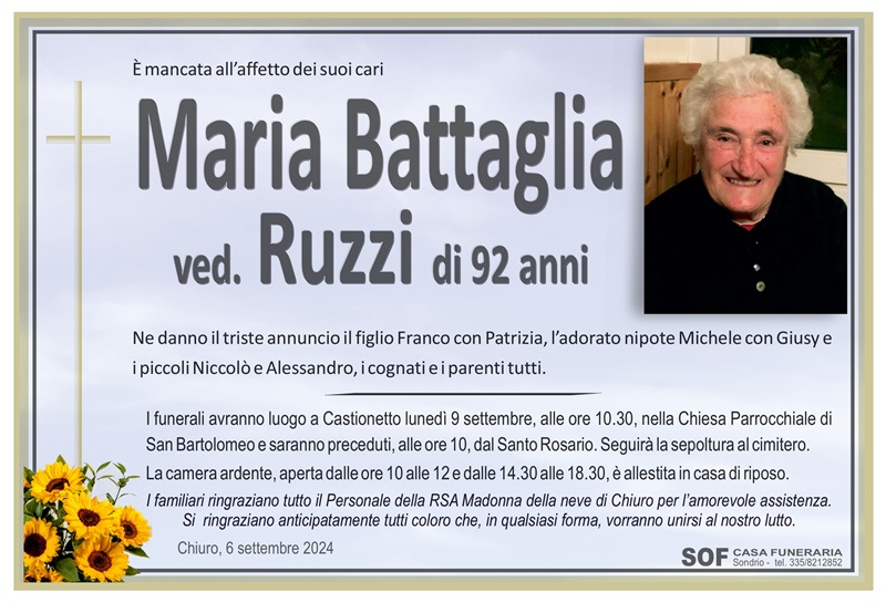 necrologio Battaglia Maria