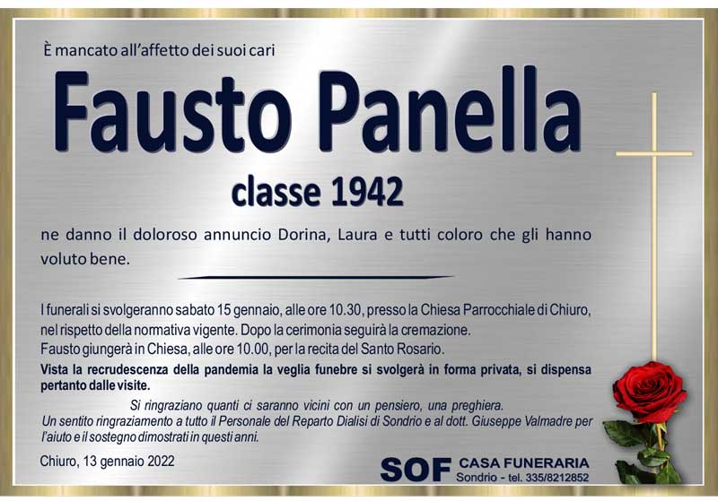 necrologio Panella Fausto