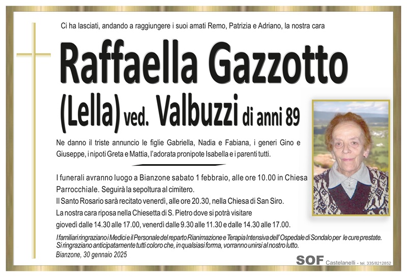 necrologio Gazzotto Raffaella