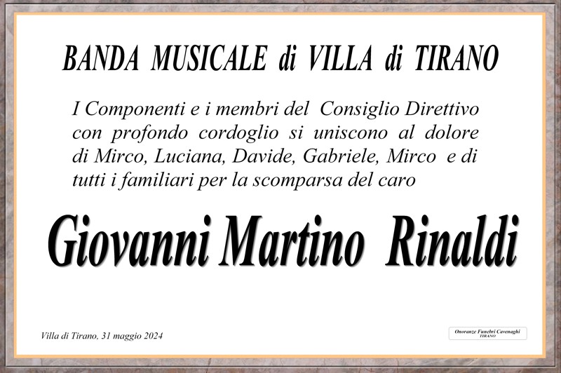 /Banda musicale Villa di Tirano per Rinaldi Giovanni Martino