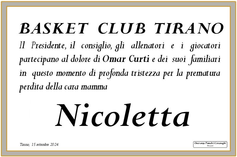 Basket Club Tirano per Nicoletta De Campo