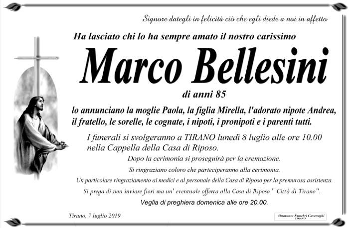 Necrologio Bellesini Marco