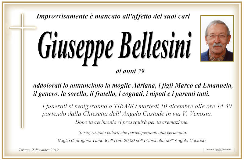 necrologio Bellesini Giuseppe