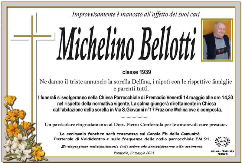 necrologio Bellotti Michelino