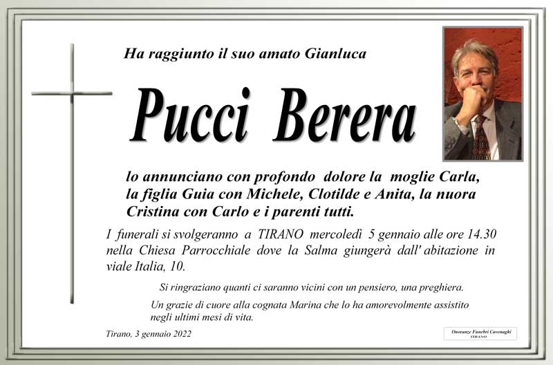 necrologio Berera Pucci