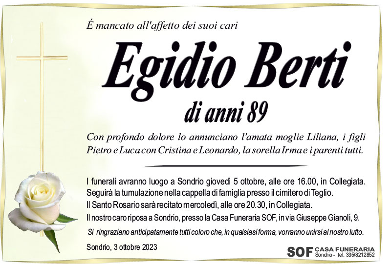 necrologio Berti Egidio