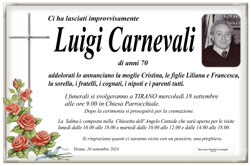 Necrologio Carnevali Luigi