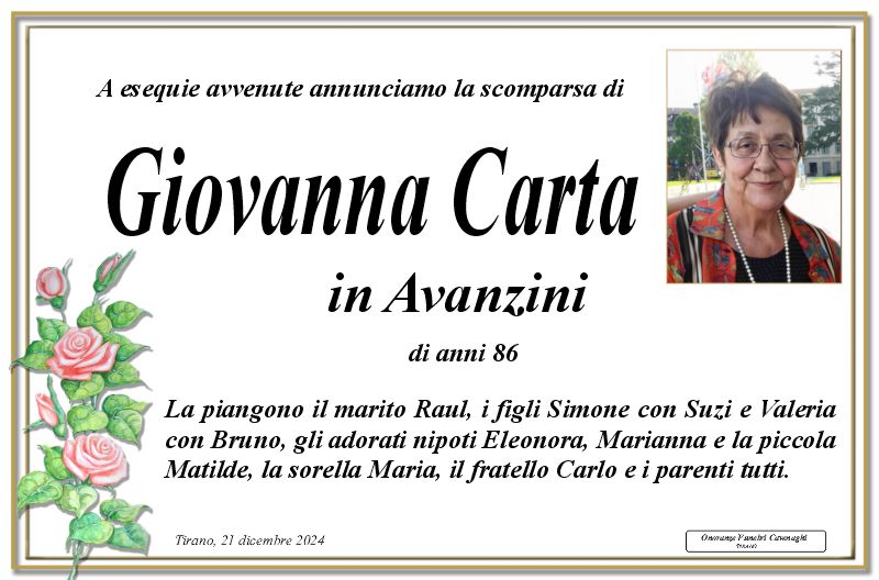 E' mancata Carta Giovanna in Avanzini