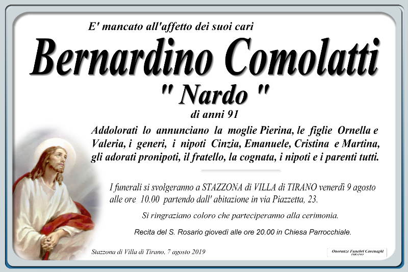 necrologio Comolatti Bernardino