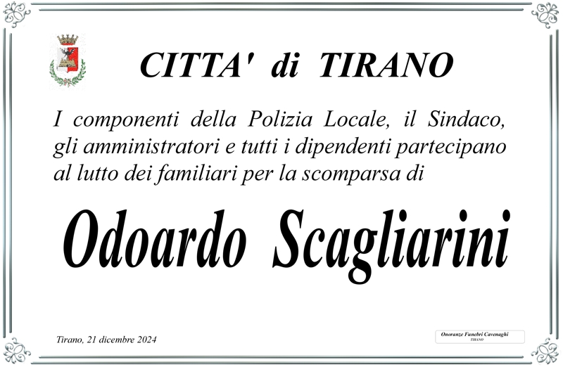 Comune di Tirano per Scagliarini Odoardo