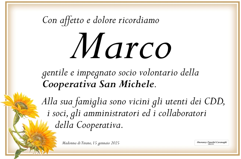 Cooperativa San Michele per Trecarichi Marco