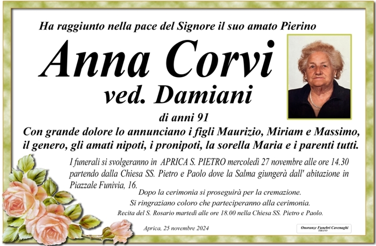 Necrologio Corvi Anna