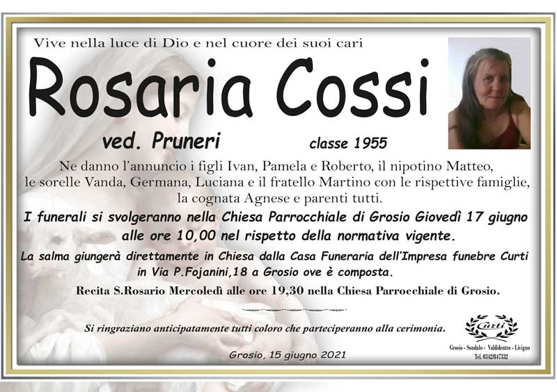 necrologio Cossi Rosaria