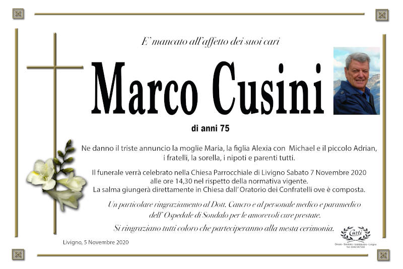 necrologio Cusini Marco