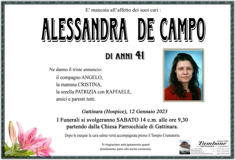 Necrologio De Campo Alessandra