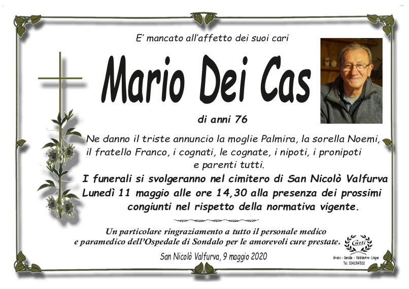 necrologio Dei Cas Mario