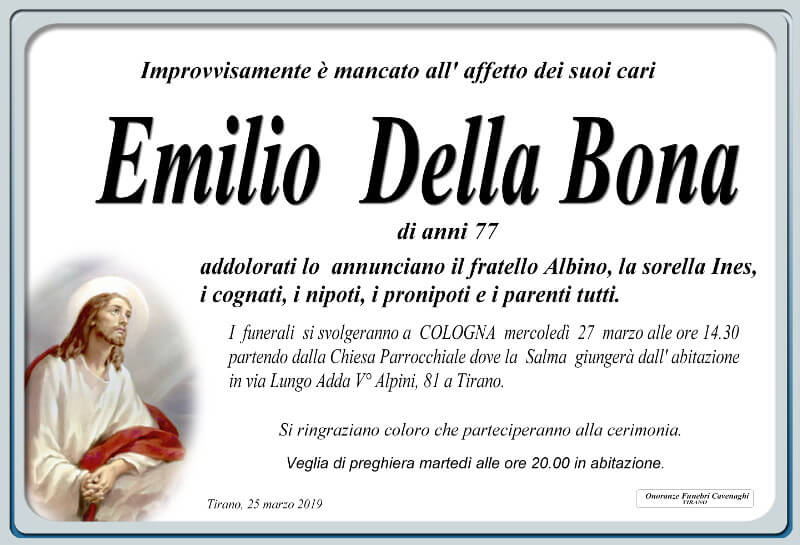 necrologio Della Bona Emilio