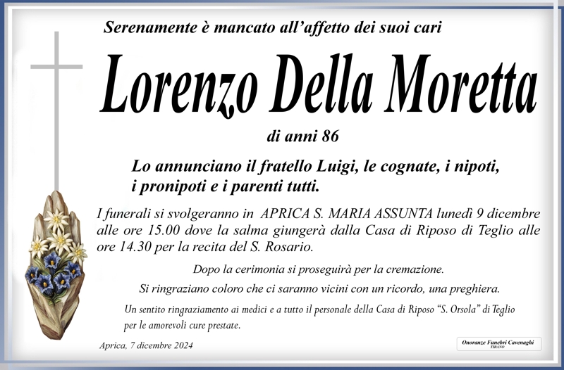 /Necrologio Della Moretta Lorenzo