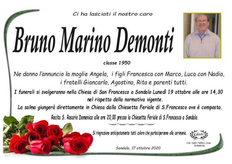 necrologio Bruno Marino Demonti