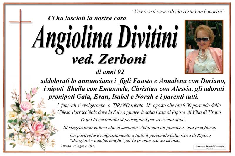 Divitini Angiolina necrologio