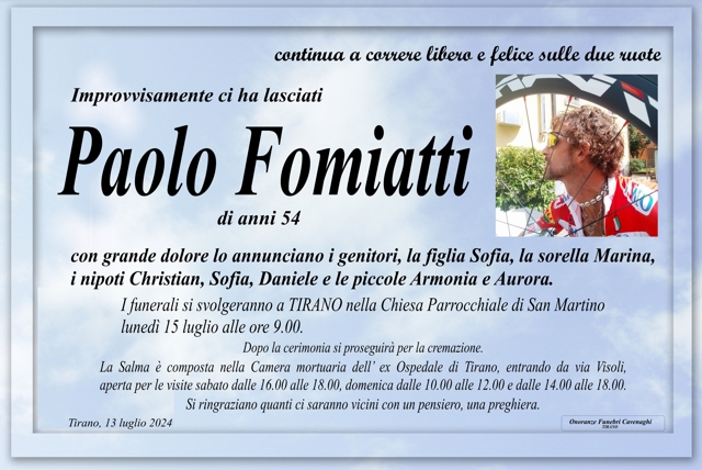 Necrologio Fomiatti Paolo