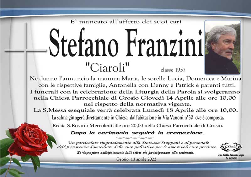 /necrologio Franzini Stefano