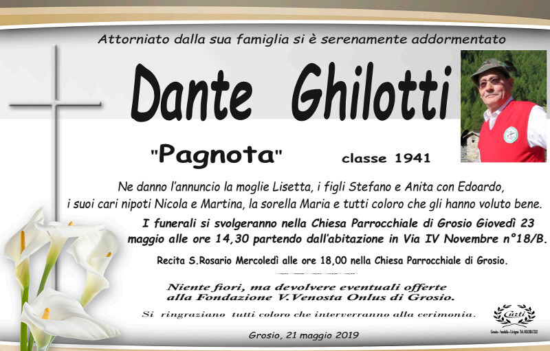 necrologio Ghilotti Dante