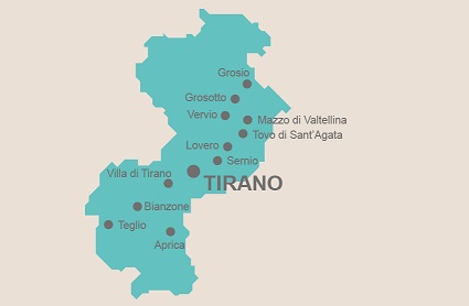 mappa del Consorzio turistico Media Valtellina di Tirano