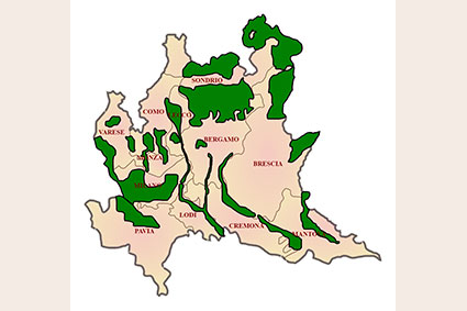 /mappa aree protette in Lombardia