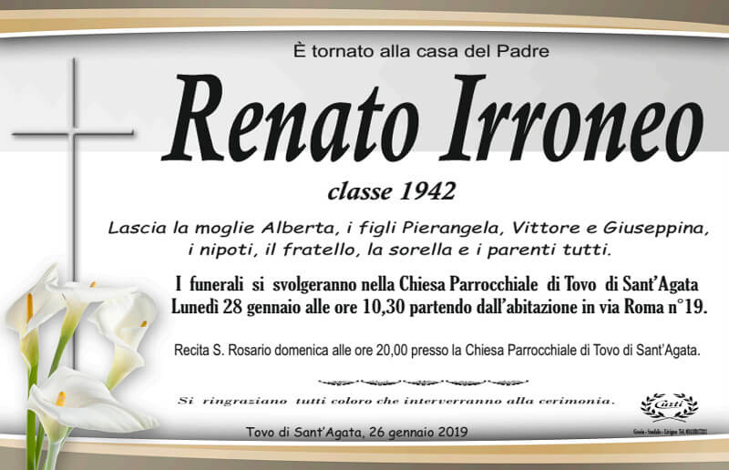 necrologio Irroneo Renato