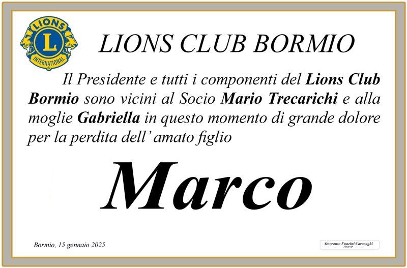 Lions Club Bormio per Trecarichi Marco