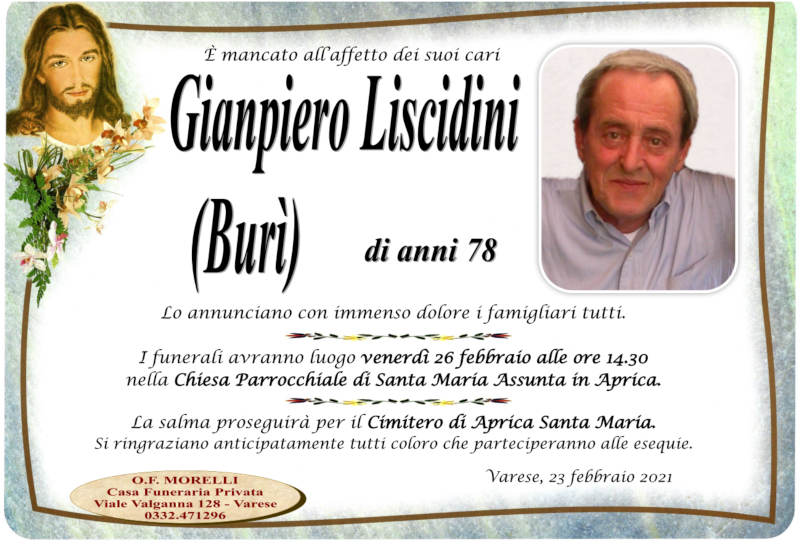 necrologio Liscidini Gianpiero