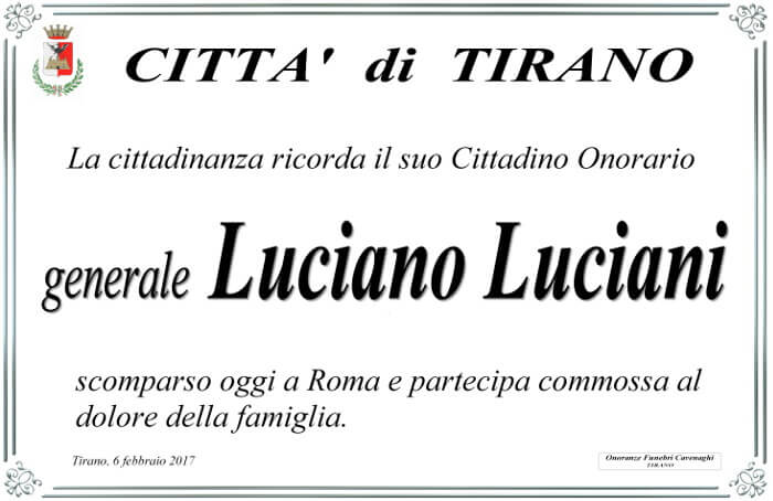 Luciano Luciani necrologio
