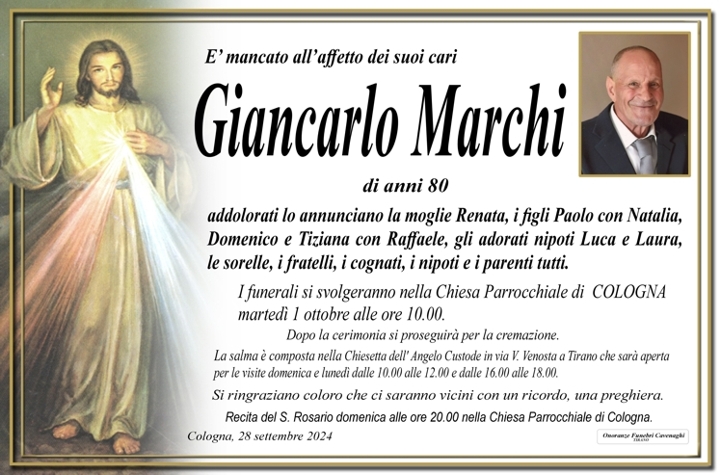 Necrologio Marchi Giancarlo