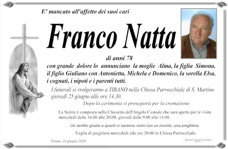 necrologio Natta Franco