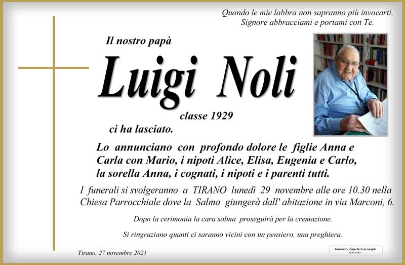 necrologio Noli Luigi