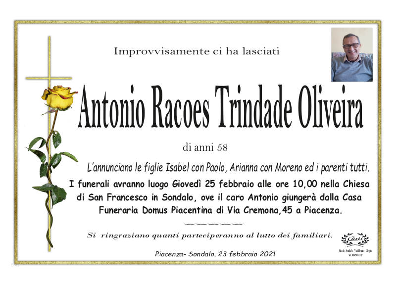 necrologio Antonio Racoes Trindade Oliveira