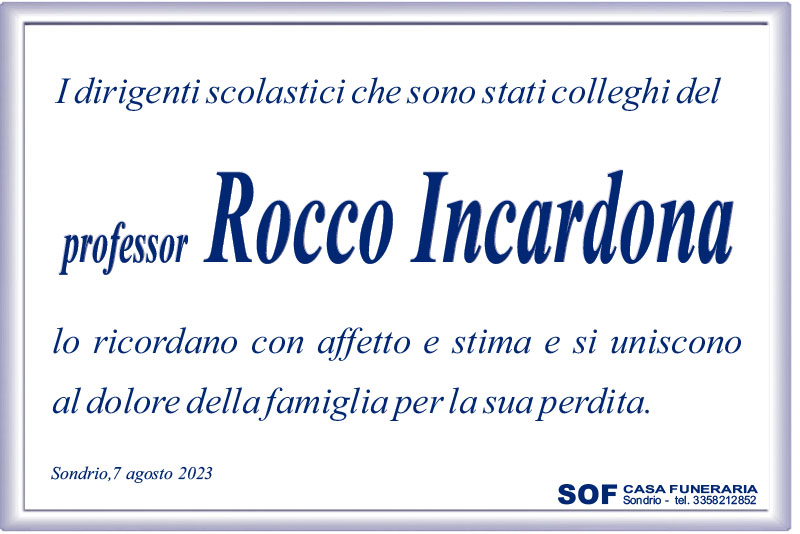 necrologio Rocco Incardona