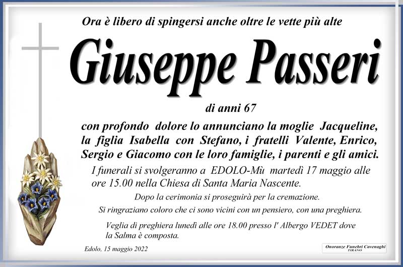 /necrologio Passeri Giuseppe