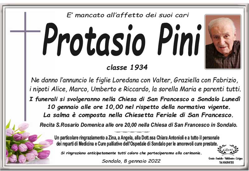 /necrologio Pini Protasio