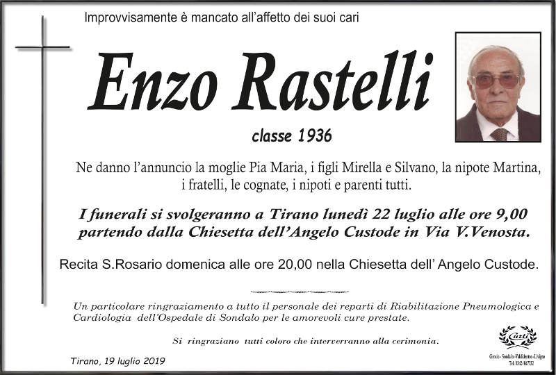 necrologio Rastelli Enzo