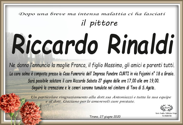 necrologio Rinaldi Riccardo