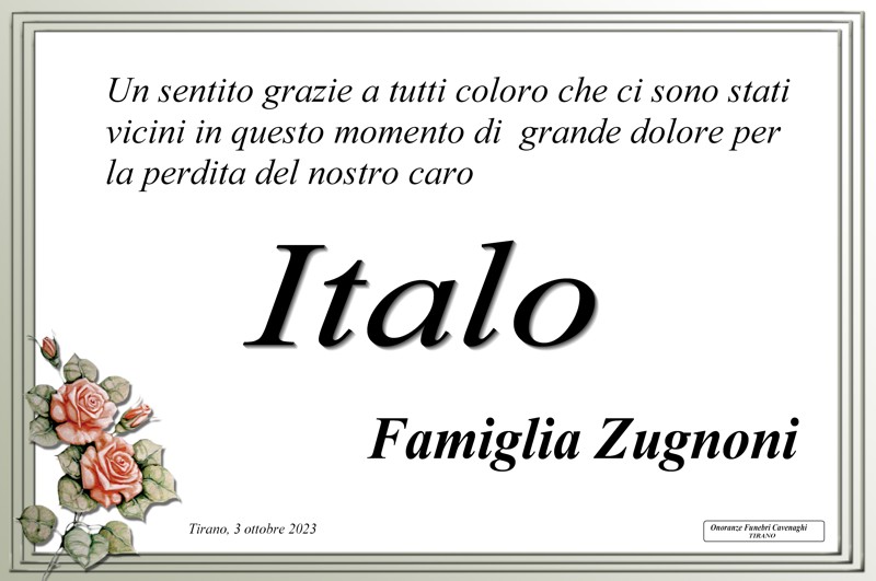 /Ringraziamenti Zugnoni Italo