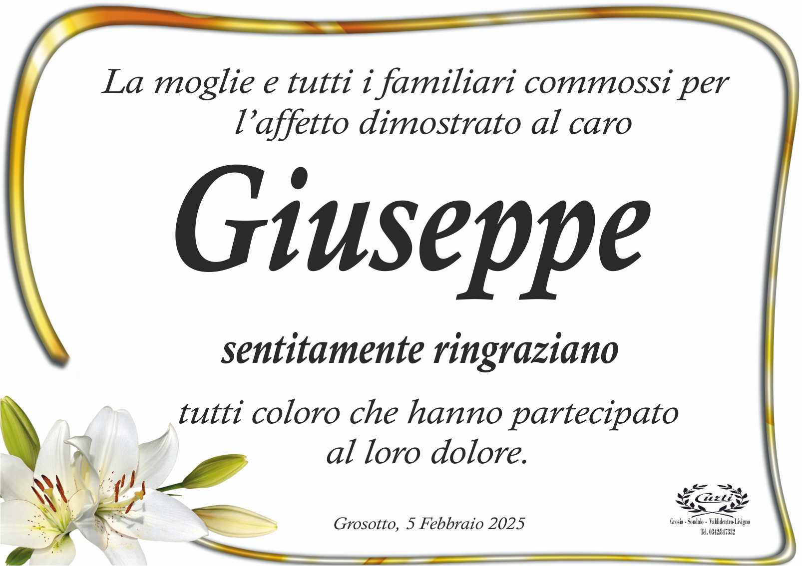 /ringraziamento lutto carnini giuseppe