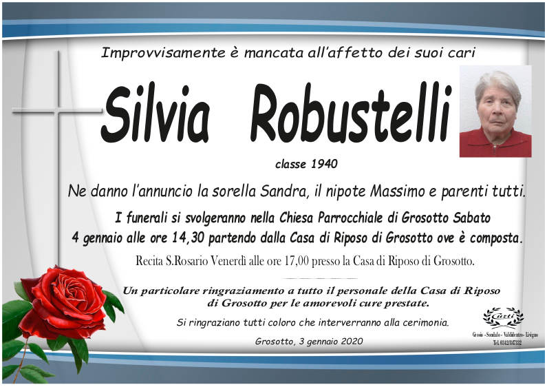 necrologio Robustelli Silvia