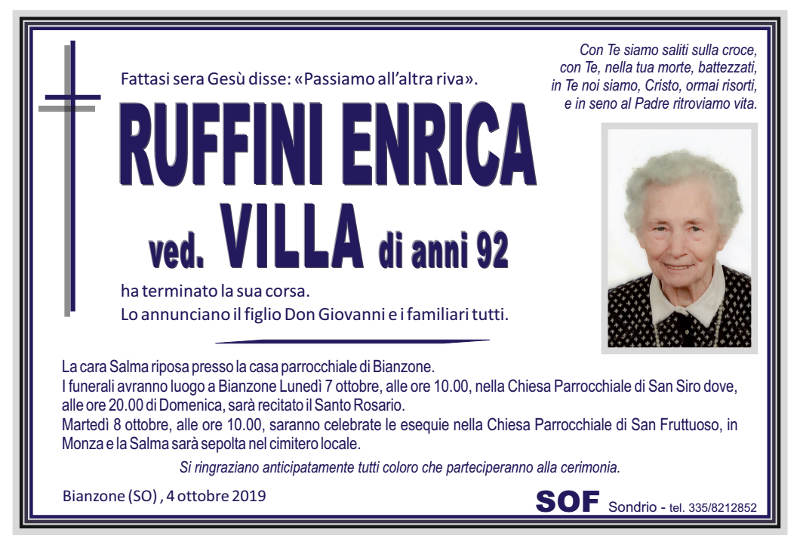 necrologio Ruffini Enrica